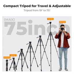 ('Grey') KF09.155 Lightweight Travel Tripod for Camera & Phone 190cm ('Grey') KF09.155 Lightweight Travel Tripod for Camera & Phone 190cm