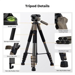 ('Grey') KF09.155 Lightweight Travel Tripod for Camera & Phone 190cm ('Grey') KF09.155 Lightweight Travel Tripod for Camera & Phone 190cm