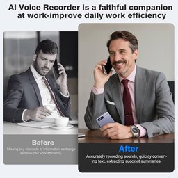 مسجل صوت بتقنية الذكاء الاصطناعي، مسجل ملاحظات صوتية، نسخ وتلخيص باستخدام تقنية الذكاء الاصطناعي AI Voice Recorder, Note Voice Recorder Transcribe & Summarize with AI Technology, App Control Supports 112 Languages, 64GB