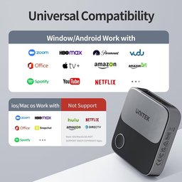محول Unitek اللاسلكي لعرض محتوى HDMI، جهاز استقبال لعكس الشاشة، يدعم ترددي 2.4 جيجاهرتز/5 جيجاهرتز، وبث بدقة 4K على التلفاز Unitek Wireless Hdmi Display Dongle Adapter, Screen Mirroring Receiver, 2.4G/5G, 4K Casting Device for TV
