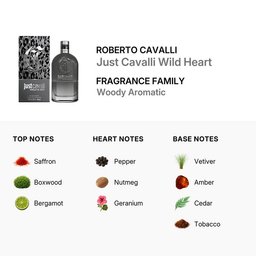 عطر جست كفالي وايلد هارت او دو تواليت للرجال 90 مل روبرتو كافالي Just Cavalli Wild Heart for Him Roberto Cavalli edt 90 ml
