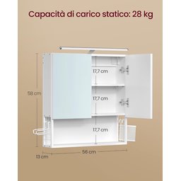 خزانة الحمام والمكياج الجدارية الفاخرة Bathroom Mirror Cabinet