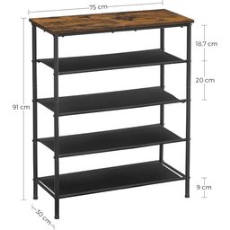 رف الأحذية و جنطة 5-tier industrial-style shoe rack