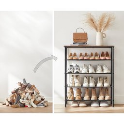 رف الأحذية و جنطة 5-tier industrial-style shoe rack
