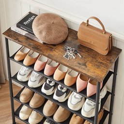 رف الأحذية و جنطة 5-tier industrial-style shoe rack