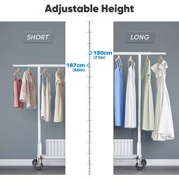 حامل تعليق وتخزين الملابس المعدني شديد التحمل والمزود بعجلات heavy-duty rolling metal garment and clothing rack