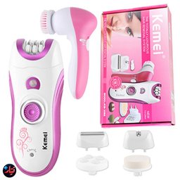 ماكينة إزالة الشعر وتنظيف البشرة 6 في 1 للنساء كيمي KM-3066 احترافية Kemei KM-3066 6-in-1 Professional Women's Epilator & Facial Care Set