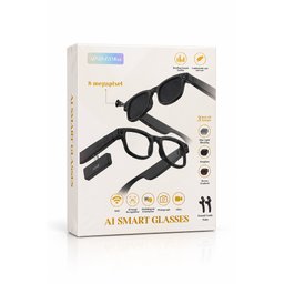 نظاراة  ذكية بكامرة وسماعة ووايفاي مترجم  احترافية مدعومة بالذكاء الصناعي Professional AI-powered smart glasses featuring a camera, headphones, and Wi-Fi.