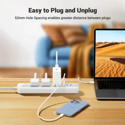 موزع طاقة يوغرين بقدرة 30 واط مع 3 منافذ AC ومفتاح رئيسي UGREEN CD286 3-Outlet Power Strip with Master Switch, 30W USB Output