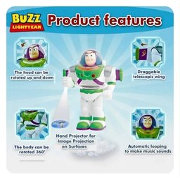 لعبة باز يطير التفاعلية مع إضاءة، أصوات، وجهاز إسقاط (بروجكتور) Interactive Buzz Lightyear Toy with Light, Sound & Hand Projector