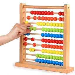 عداد الحساب الخشبي التعليمي بتصميم ألوان قوس قزح (مناسب لعمر 3 سنوات فما فوق) Ohye Rainbow Computing Frame & Wooden Abacus Toy (Ages 3+)