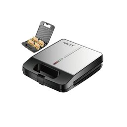 كابسة صاج كهربائية مع سطح غير لاصق وتحكم حراري وميزات امان Electric Sandwich Press with Non-Stick Plates, Thermostat Control and Overheat Protection
