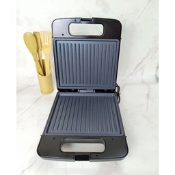 كابسة صاج كهربائية مع سطح غير لاصق وتحكم حراري وميزات امان Electric Sandwich Press with Non-Stick Plates, Thermostat Control and Overheat Protection