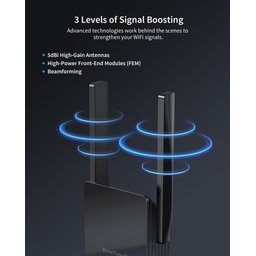 مقوي وموسع نطاق شبكة WiFi 6 AX3000 من BrosTrend، مزود بمنفذ Gigabit وتقنية OFDMA BrosTrend WiFi 6 AX3000 WiFi Booster Range Extender with Gigabit Port OFDMA