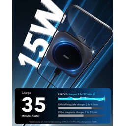 شاحن سيارة لاسلكي مغناطيسي بقدرة 15 واط من ESR (طراز Halolock) ESR 15W Magnetic Wireless Car Charger(Halolock)