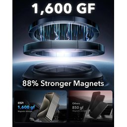 شاحن سيارة لاسلكي مغناطيسي بقدرة 15 واط من ESR (طراز Halolock) ESR 15W Magnetic Wireless Car Charger(Halolock)