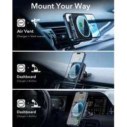 شاحن سيارة لاسلكي مغناطيسي بقدرة 15 واط من ESR (طراز Halolock) ESR 15W Magnetic Wireless Car Charger(Halolock)