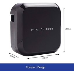 طابعة الملصقات Brother PT-P710BT P-Touch Cube Plus، قابلة للتوصيل بجهاز الكمبيوتر وعبر تقنية Bluetooth مع أنظمة iOS وAndroid Brother PT-P710BT Etikettendrucker, P-Touch Cube Plus, Etikettierer Verbindbar PC und Bluetooth Schwarz, 6.1 x 11.5 x 11.5 cm