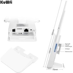 جهاز توجيه (راوتر) 4G من KuWFi، مخصص للاستخدام الخارجي، تصل سرعته إلى 150 ميجابت في الثانية، ويدعم بطاقات SIM. KuWFi 4G Router, Outdoor 4g Router up to 150 Mbps, 4G LTE Router Supports SIM Cards, 2.4GHz Mobile WLAN Router
