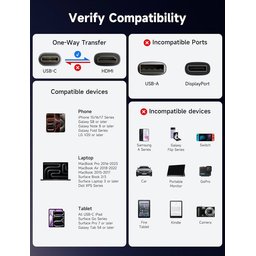 كابل Jsaux من USB-C إلى HDMI بطول 2 متر، يدعم دقة 4K بتردد 60 هرتز Jsaux USB C to HDMI Cable 2 m, 4K @ 60 Hz