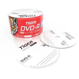 أقراص ديفيدي فارغة تايجر - 50 قرص - Tiger Blank DVD-R 4.37GB-120Min - 50 pcs Pack- أقراص ديفيدي فارغة تايجر - 50 قرص - Tiger Blank DVD-R 4.37GB-120Min - 50 pcs Pack-