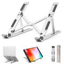 حامل لابتوب ألومنيوم قابل للطي(مقاس 10‑15.6 إنش) Adjustable Aluminum Laptop Stand – 10‑15.6″ Foldable حامل لابتوب ألومنيوم قابل للطي(مقاس 10‑15.6 إنش) Adjustable Aluminum Laptop Stand – 10‑15.6″ Foldable