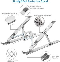 حامل لابتوب ألومنيوم قابل للطي(مقاس 10‑15.6 إنش) Adjustable Aluminum Laptop Stand – 10‑15.6″ Foldable حامل لابتوب ألومنيوم قابل للطي(مقاس 10‑15.6 إنش) Adjustable Aluminum Laptop Stand – 10‑15.6″ Foldable