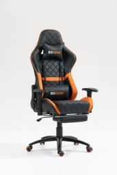 كرسي Beta Racing Gaming chair Orange-Black with Footrest كرسي Beta Racing Gaming chair Orange-Black with Footrest