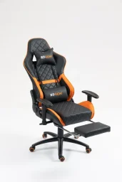 كرسي Beta Racing Gaming chair Orange-Black with Footrest كرسي Beta Racing Gaming chair Orange-Black with Footrest
