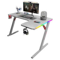 Gamax P201-RW RGB Carbon Fiber L-Shaped Gaming Desk 140×100×74cm – Right – White Gamax P201-RW RGB Carbon Fiber L-Shaped Gaming Desk 140×100×74cm – Right – White