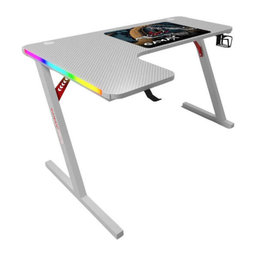 Gamax P201-LW RGB Carbon Fiber L-Shaped Gaming Desk 140×100×74cm – Left – White Gamax P201-LW RGB Carbon Fiber L-Shaped Gaming Desk 140×100×74cm – Left – White