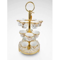سيت مقدمة مع 12فنجان قهوة عربي بلون ذهبي Arabic coffee set
