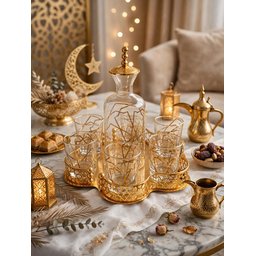سيت مقدمة وقارورة و كلاصات Serving tray set