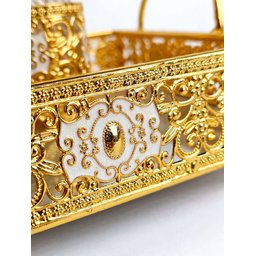 سيت مبخرة 4قطع ذهبي زجاج Gold incense burner set