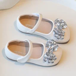 حذاء بناتي فيونكة فضصة بلونين Shoes Girls Bow Two Colors