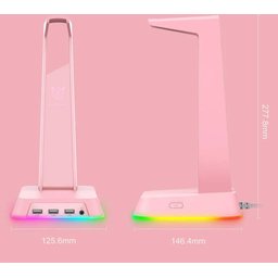 حامل سماعة رأس للألعاب ONIKUMA ST2 بإضاءة RGB – و ONIKUMA ST2 RGB GAMING HEADPHONE STAND – PINK