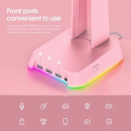 حامل سماعة رأس للألعاب ONIKUMA ST2 بإضاءة RGB – و ONIKUMA ST2 RGB GAMING HEADPHONE STAND – PINK