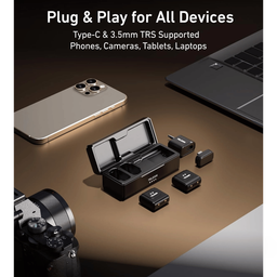 Telesin 2in1 Wireless Lavalier Microphone with Charging Case Telesin 2in1 Wireless Lavalier Microphone with Charging Case