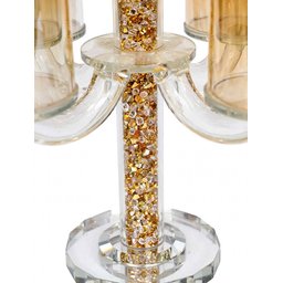 شمعدان زجاج كريستال 5حاملات شمع candlestick