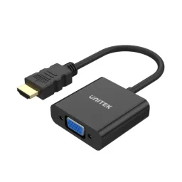 يونيتيك Y-6333 محول HDMI إلى VGA مع مخرج صوت 3.5 ملم - أسود UNITEK Y-6333 HDMI to VGA Adapter with 3.5mm Audio Output - Black