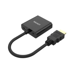 يونيتيك Y-6333 محول HDMI إلى VGA مع مخرج صوت 3.5 ملم - أسود UNITEK Y-6333 HDMI to VGA Adapter with 3.5mm Audio Output - Black