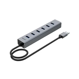 يونيتيك Y-3090 موزع يو إس بي 3.0 بـ 7 منافذ مزود بالطاقة - ألمنيوم UNITEK Y-3090 7-Port USB 3.0 Powered Hub - Aluminum