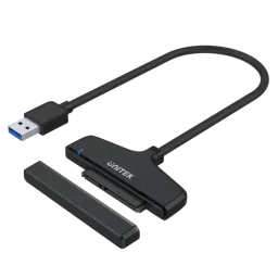 يونيتيك Y-1096 محول يو إس بي-إيه 3.0 إلى 2.5 بوصة SATA III مع UASP - أسود UNITEK Y-1096 USB-A 3.0 to 2.5-inch SATA III Adapter with UASP - Black