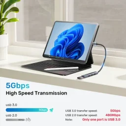 يونيتيك H1208B موزع يو إس بي-سي 4 منافذ - 1x يو إس بي 3.0 + 3x يو إس بي 2.0، رمادي ألمنيوم UNITEK H1208B 4-Port USB-C Data Hub with 1 USB-A 5Gbps and 3 USB-A 480Mbps Ports - Aluminum Grey