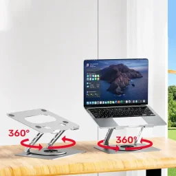 يونيتيك OT180SL01 حامل لابتوب قابل للتعديل دوار 360 درجة لأجهزة اللابتوب 10-16 بوصة - فضي UNITEK OT180SL01 Adjustable 360° Rotating Laptop Stand for 10–16-inch Laptops - Silver