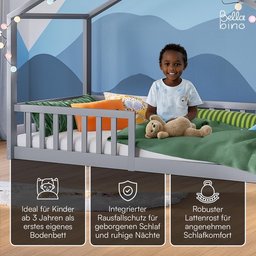 سرير الأطفال الخشبي على شكل منزل wooden house-style children's floor bed frame