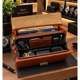حقيبة رجالية يدوية جلد طبيعي Men's leather handbag