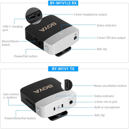 Boya BY-M1V2 2-Person Wireless Microphone Boya BY-M1V2 2-Person Wireless Microphone