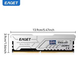رام إيجيت (EAGET) دي دي أر 4 سعة 32 جيجابايت (16x2) بتردد 3200 ميجاهرتز EAGET PS40 series DDR4 desktop RAM (U-DIMM)