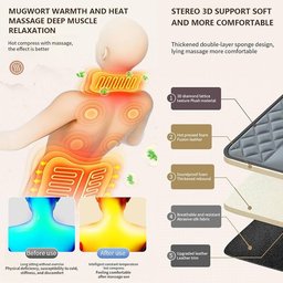 مساج الكهربائية لكامل الجسم full-body electric massage mattress pad with heat, a neck-kneading pillow